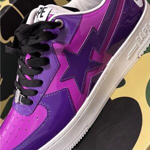 Bape Glossy Purple Star Sneakers